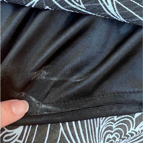 Breechers Brook Womens Y2K Fairycore Black Swirl Wrap Top Ruffle Blouse Small - Picture 3 of 8